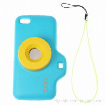 2013 New style Toy Camera Silicone Case for iPhone 5C (Blue)